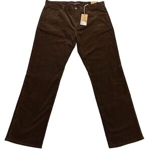 Johnston & Murphy 1850 Corduroy Pants Mens 38x32 Brown Regular Fit Stretch NWT